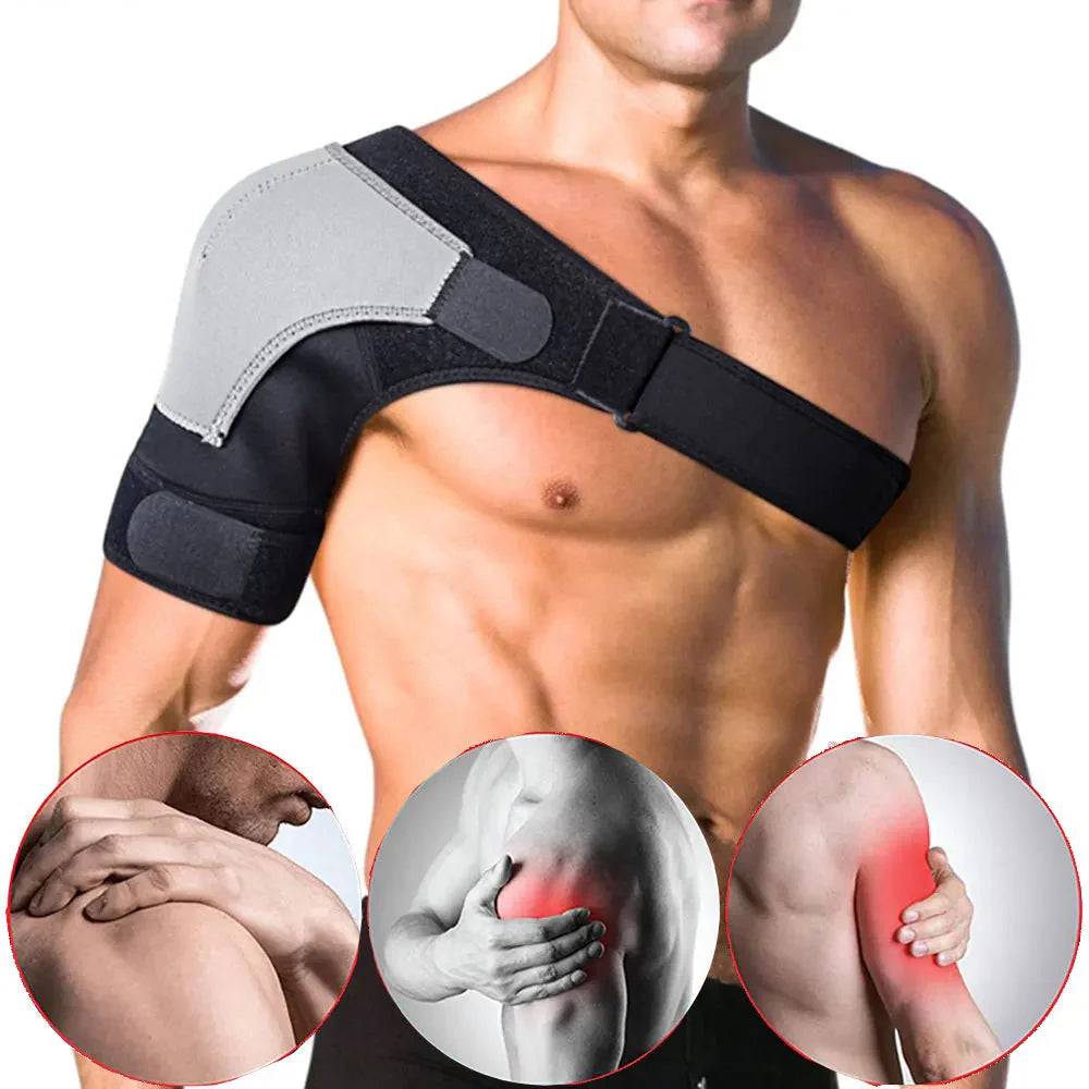 NNEOBA Adjustable Neoprene Shoulder Support Brace Compression Strap Black-0