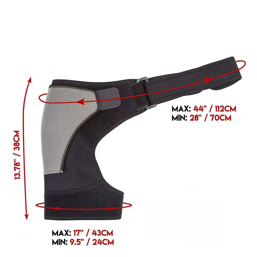 NNEOBA Adjustable Neoprene Shoulder Support Brace Compression Strap Black-2