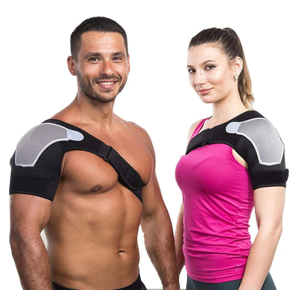NNEOBA Adjustable Neoprene Shoulder Support Brace Compression Strap Black-1