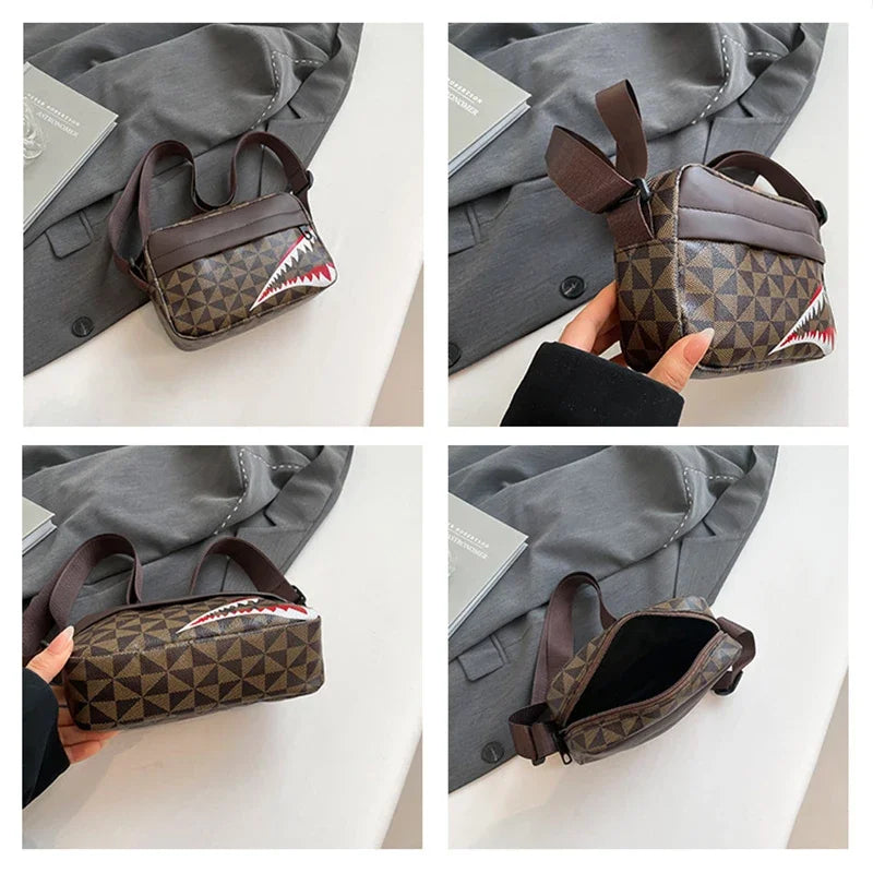 Stylish Shark Mouth Crossbody Bag