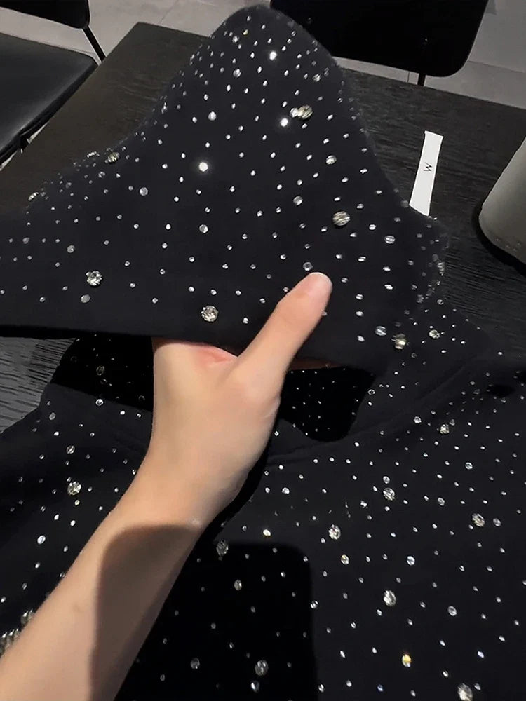 Stylish Men's Rhinestone Hoodie