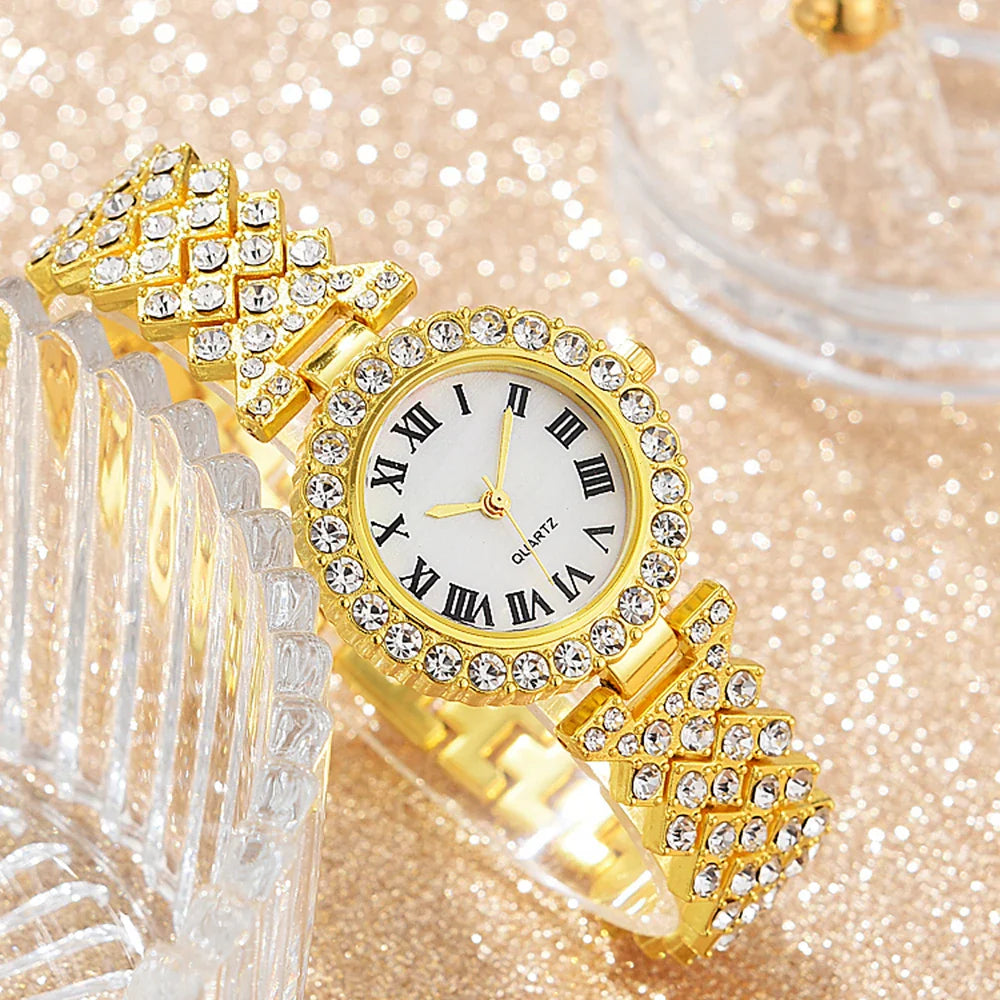 Elegant Gold Watch & Jewelry Set