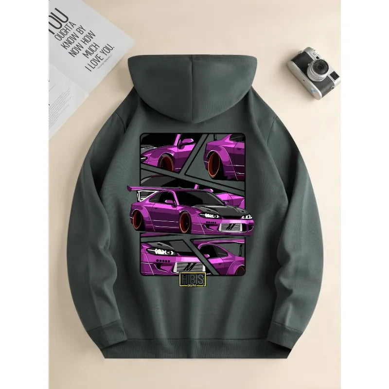 Stylish Men's Hoodie with Car