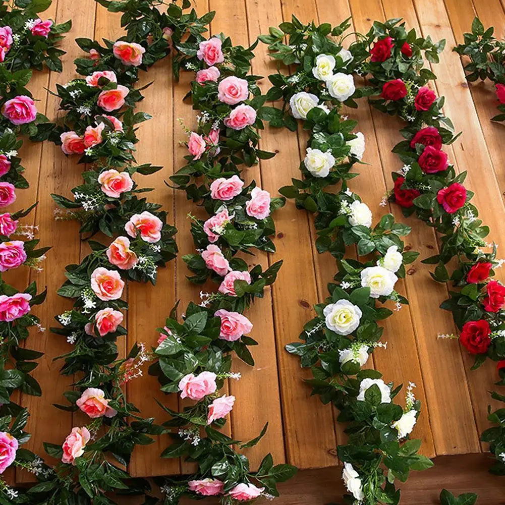 Silk Rose Garland for Decor