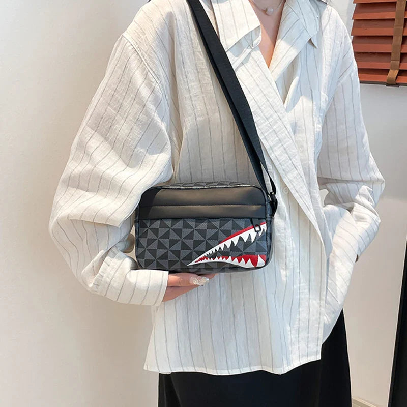 Stylish Shark Mouth Crossbody Bag