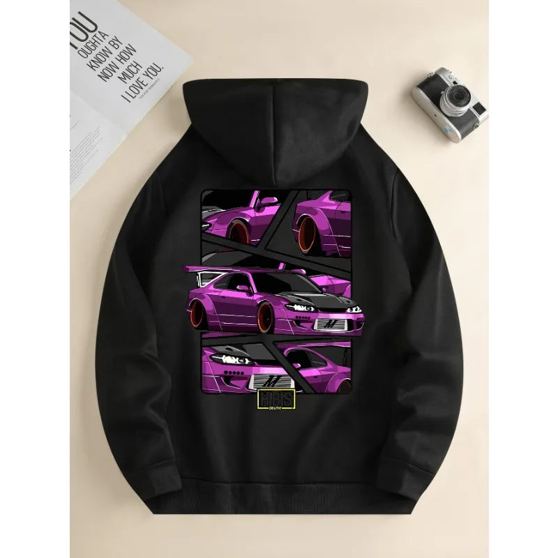 Stylish Men's Hoodie with Car