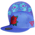 Capiche [99+ Variations] Purple Snapback Hat Day of The Dead 1 Skull Design Dia De Muertos Mexico Hat Mexican Floral Skull Cap Red Rose Front Logo Gorra Originales